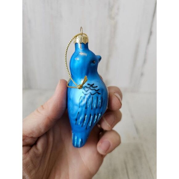 Glass bluebird ornament quail Xmas tree set lot unique - Picture 7 of 15